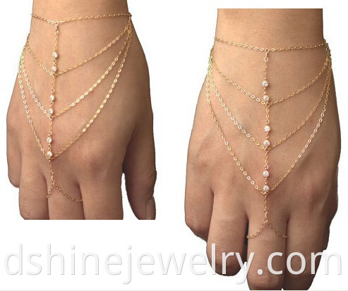 Chain Bracelet Connected Rings